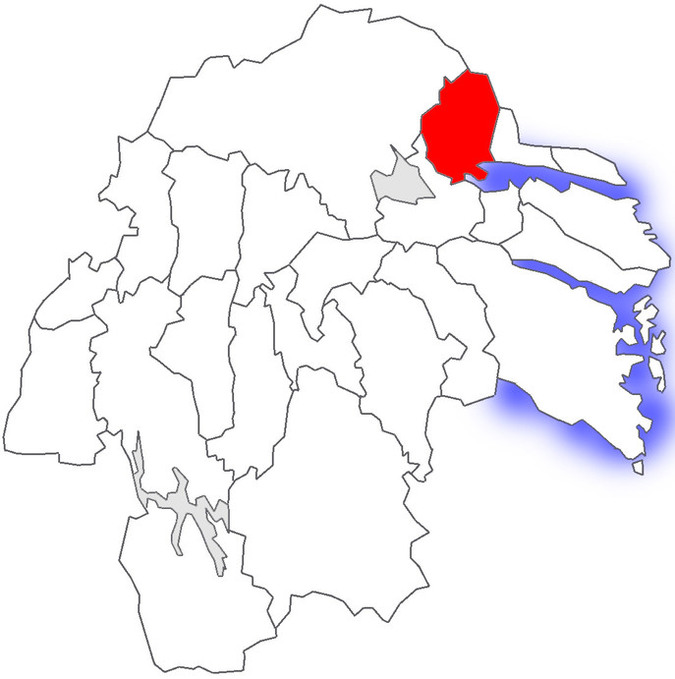 Karta över härader i Östergötland
